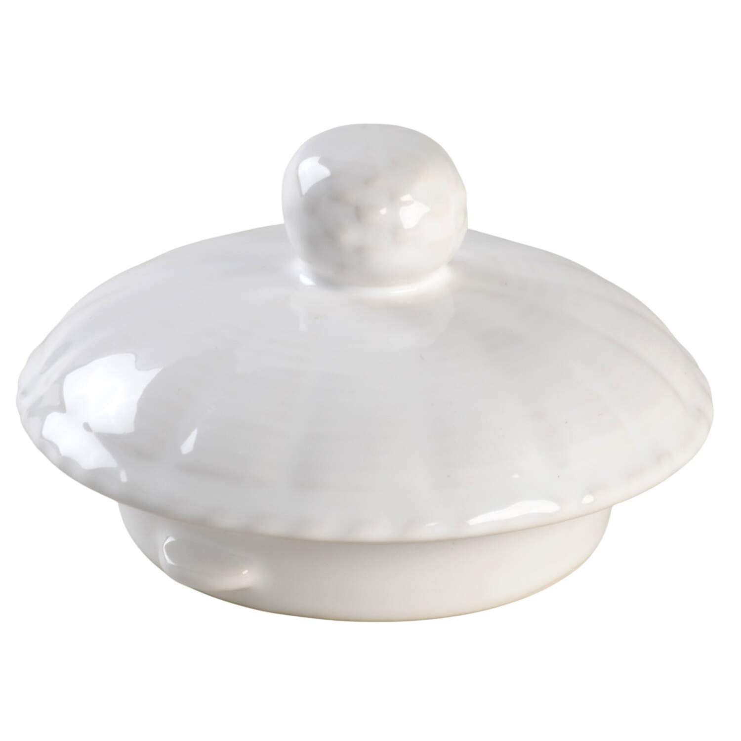 Basketweave White Lid for Teapot by Bordallo Pinheiro-1