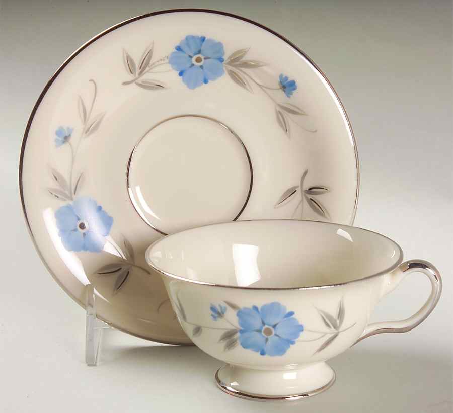 Beatrice Footed Cup & Saucer Set by Castleton (USA)-1