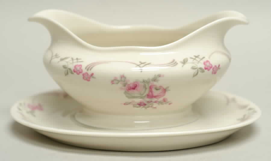 Belrose Gravy Boat with Attached Underplate by Castleton (USA)-1