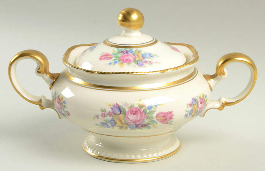 Castleton Rose Sugar Bowl & Lid by Castleton (USA)-1