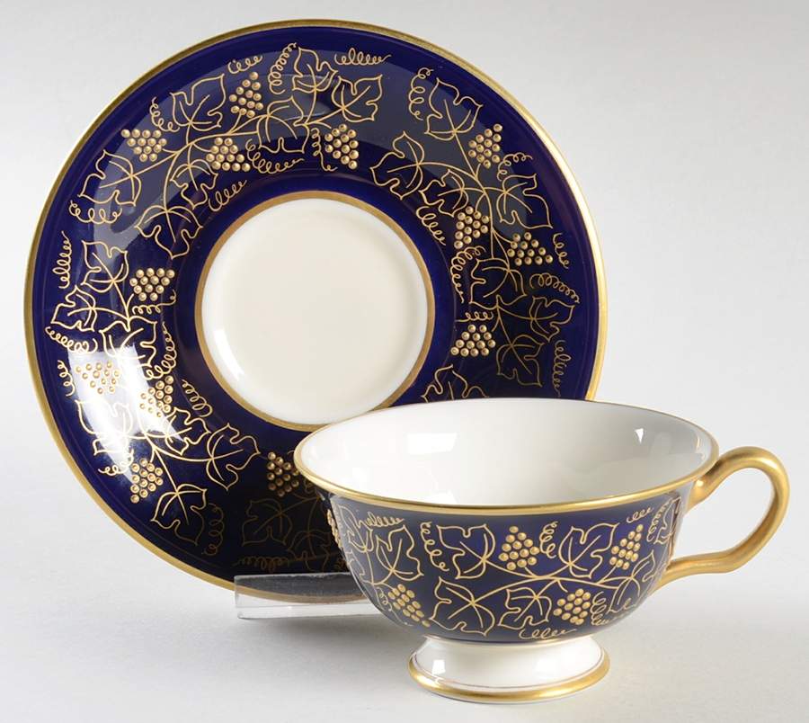 Caveaux Footed Cup & Saucer Set by Castleton (USA)-1