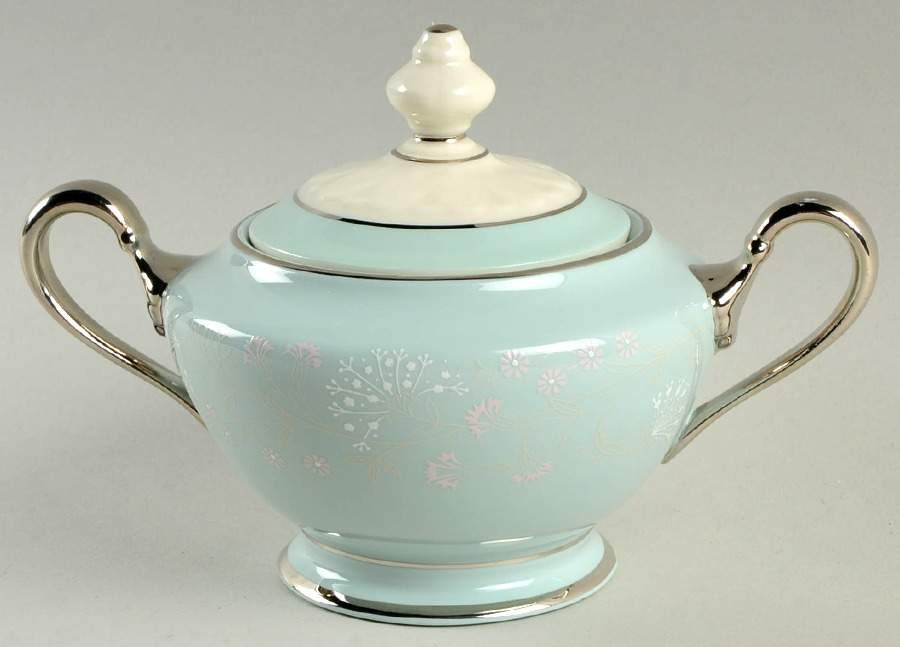 Corsage Sugar Bowl & Lid by Castleton (USA)-1