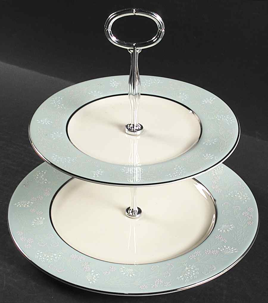 Corsage 6 5/8"-10"  2 Tiered Serving Tray (Dp, Sp) HC by Castleton (USA)-1