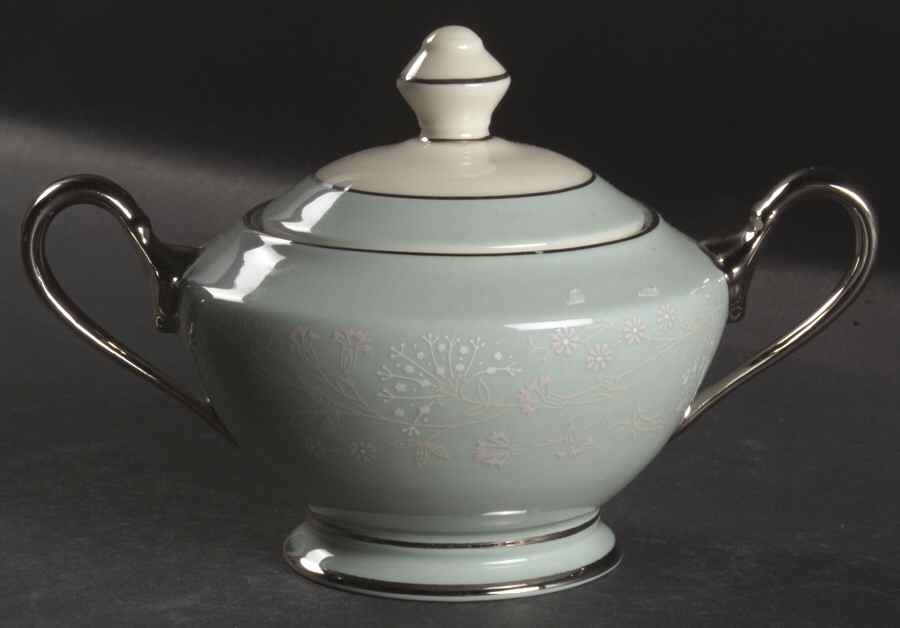 Corsage Sugar Bowl & Lid by Castleton (USA)-1