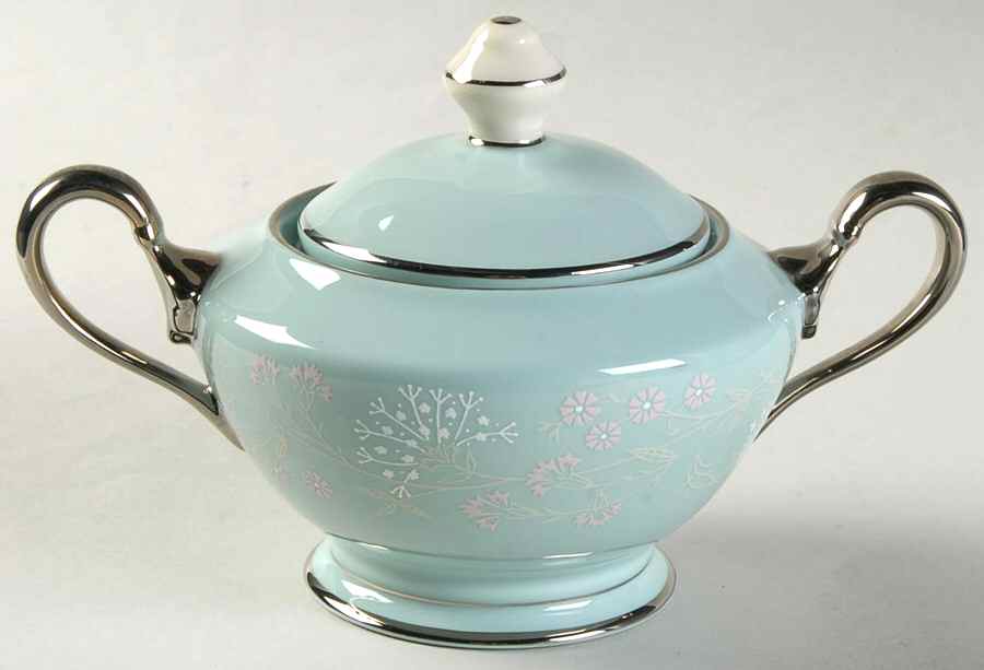 Corsage Sugar Bowl & Lid by Castleton (USA)-1