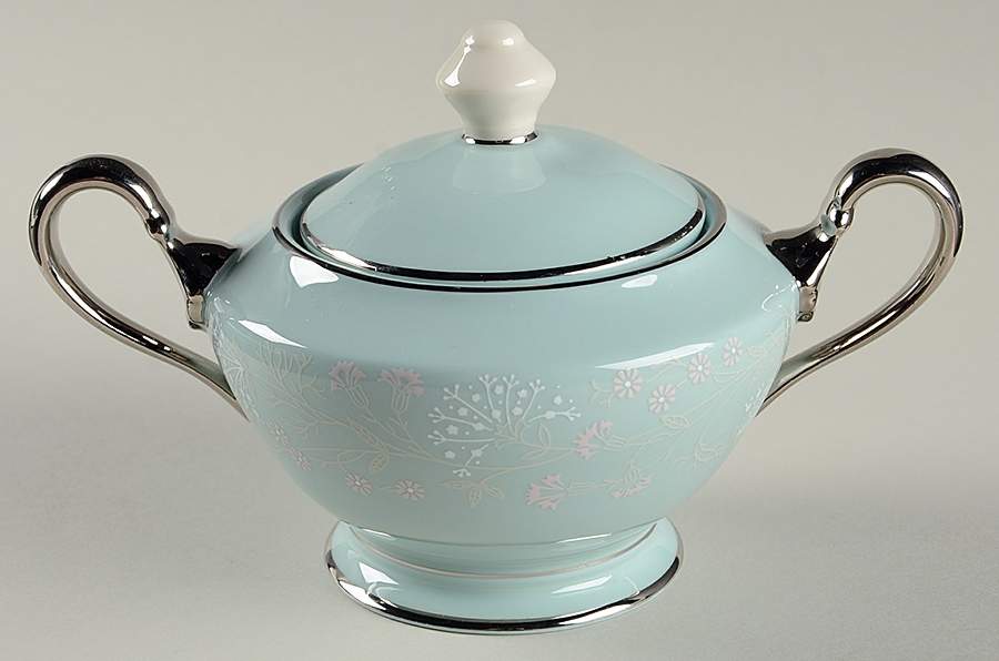 Corsage Sugar Bowl & Lid by Castleton (USA)-1