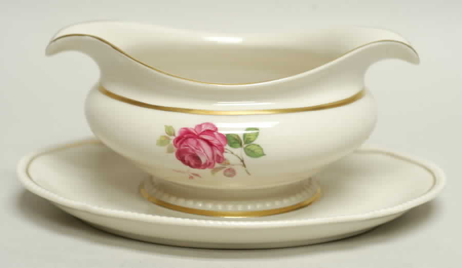 Dolly Madison Gravy Boat with Attached Underplate by Castleton (USA)-1
