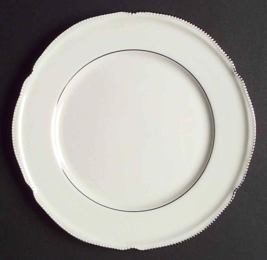 Empire (No Wreath, Platinum Trim) Dinner Plate by Castleton (USA)-1
