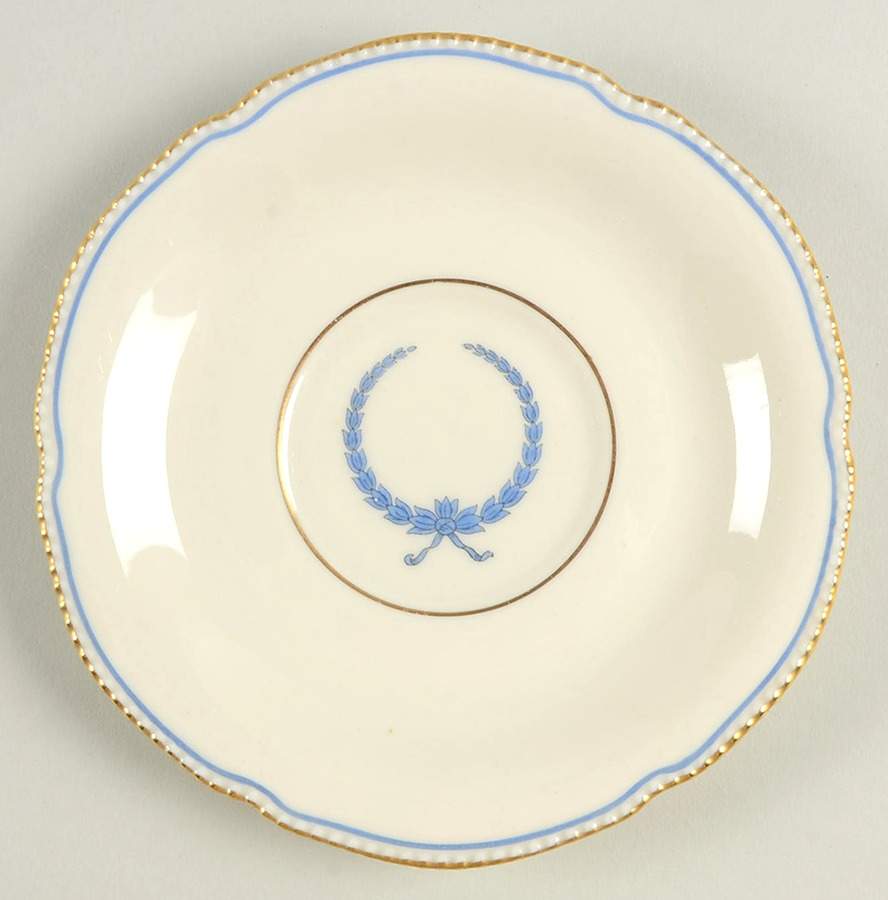 Empire (Blue Wreath, Gold Trim) Saucer by Castleton (USA)-1