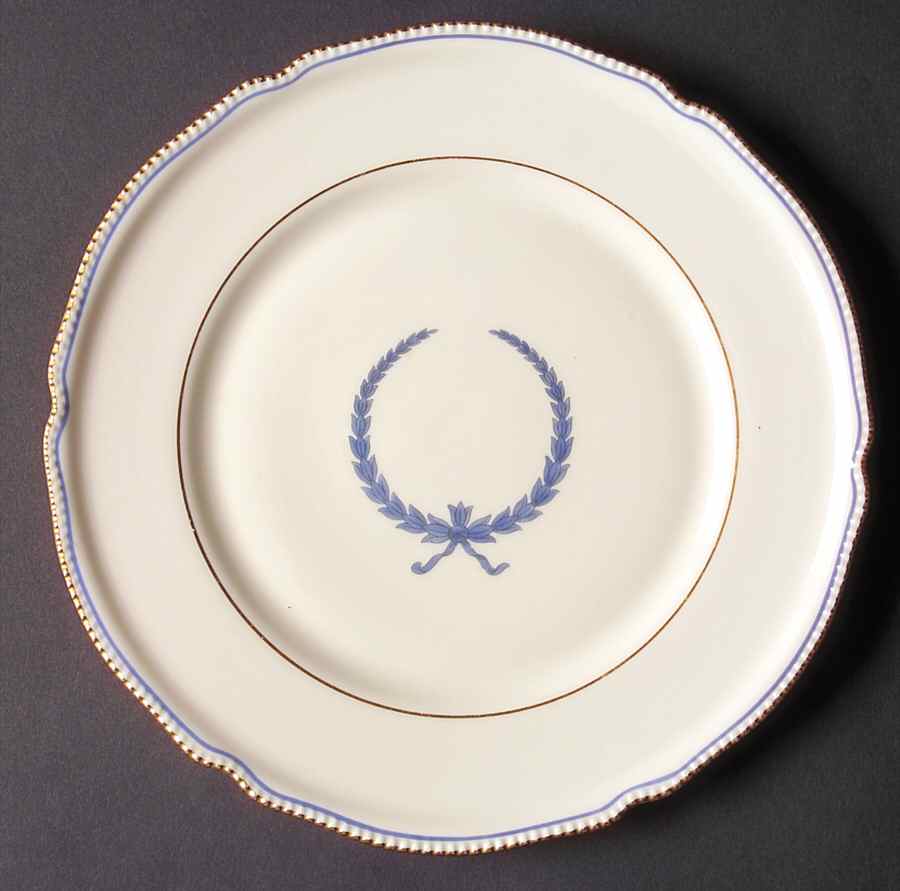 Empire (Blue Wreath, Gold Trim) Luncheon Plate by Castleton (USA)-1
