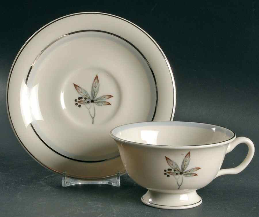 Glenwood Footed Cup & Saucer Set by Castleton (USA)-1