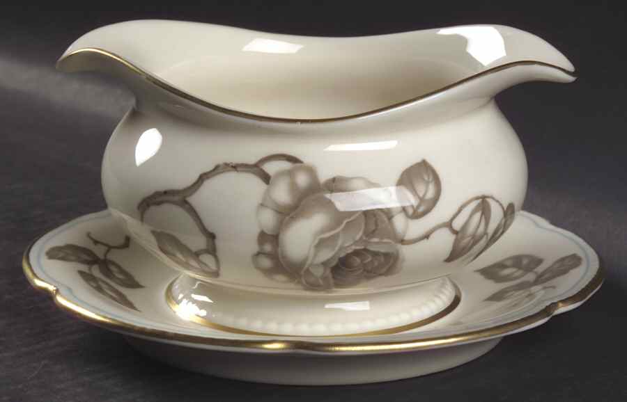 Gloria Gravy Boat with Attached Underplate by Castleton (USA)-1