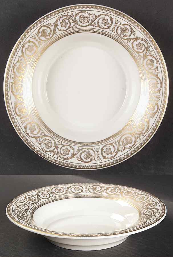 Golden Scroll Rim Soup Bowl by Castleton (USA)-1