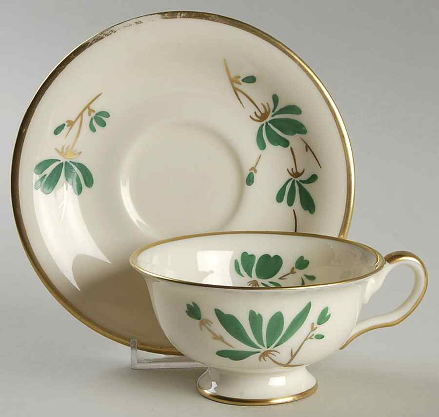 Granby Footed Cup & Saucer Set by Castleton (USA)-1