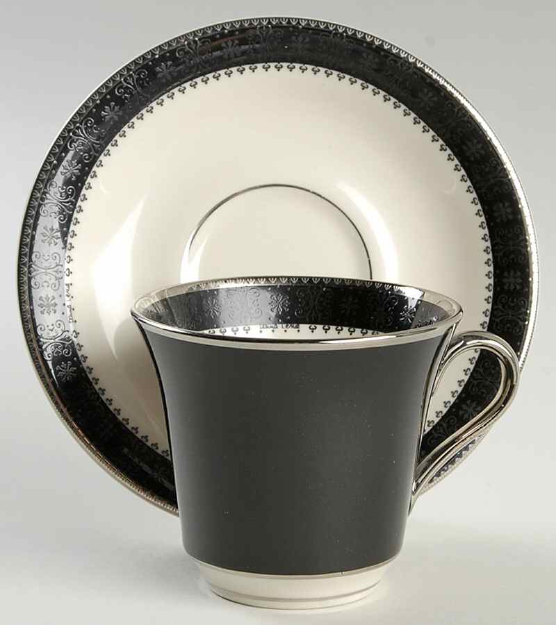 Persian Brocade Flat Cup & Saucer Set by Castleton (USA)-1