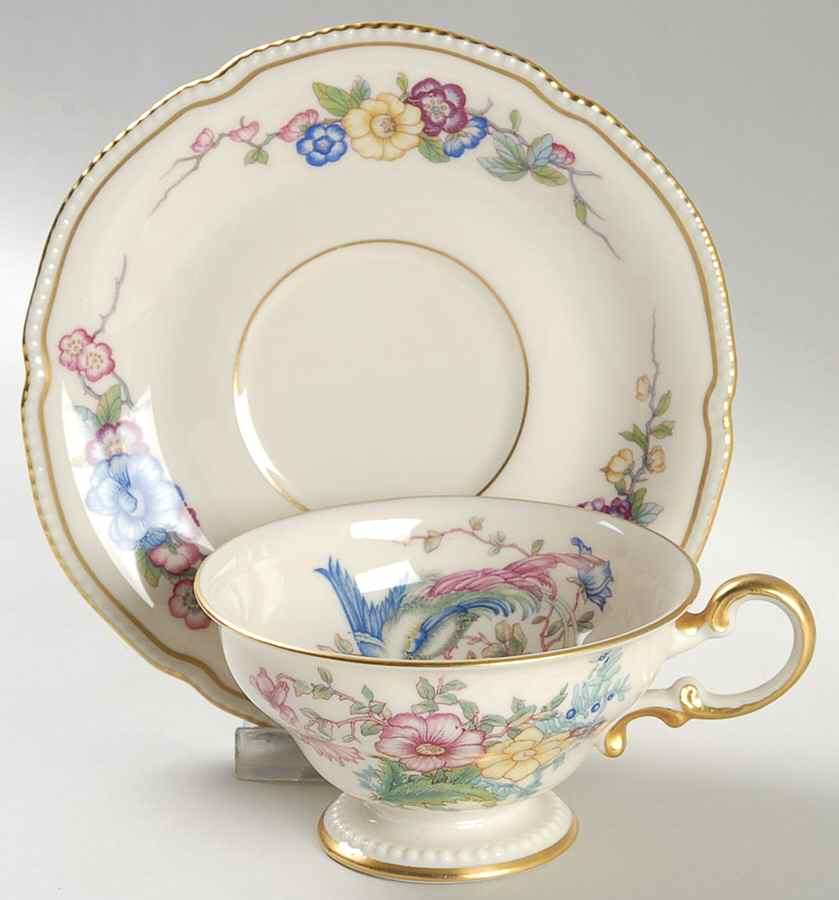 Phoenix Footed Cup & Saucer Set by Castleton (USA)-1