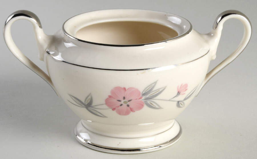 Priscilla (Platinum Trim) Sugar Bowl No Lid by Castleton (USA)-1