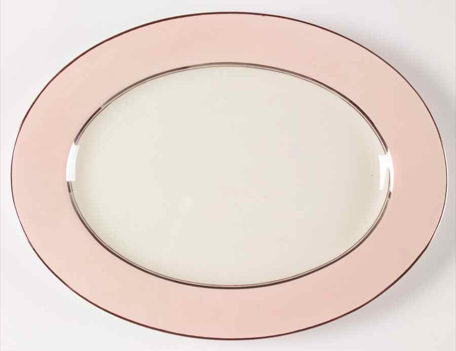 Shell Pink 15" Oval Serving Platter by Castleton (USA)-1