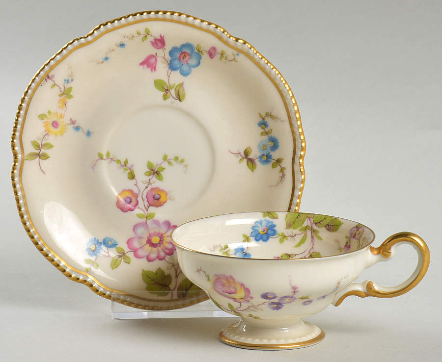 Sunnyvale Footed Demitasse Cup & Saucer Set by Castleton (USA)-1
