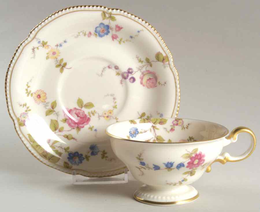 Sunnyvale Footed Cup & Saucer Set by Castleton (USA)-1