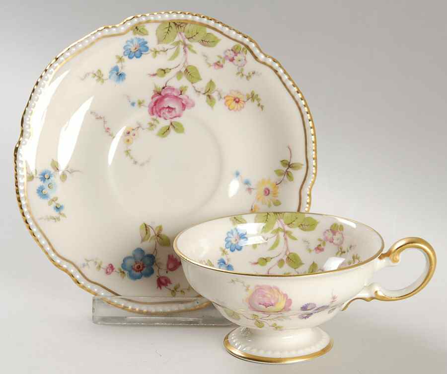 Sunnyvale Footed Demitasse Cup & Saucer Set by Castleton (USA)-1