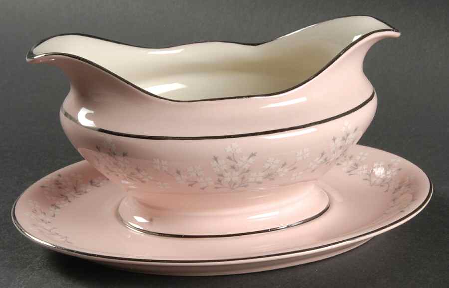 Trousseau Gravy Boat with Attached Underplate by Castleton (USA)-1