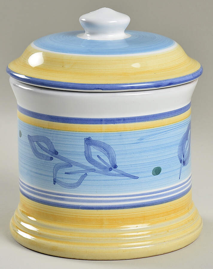 Azzurro Small Canister & Lid by Caleca-1