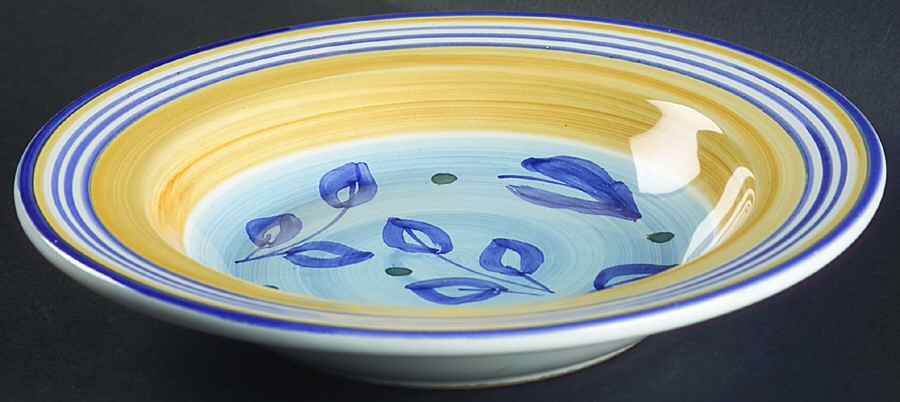 Azzurro Large Rim Soup Bowl by Caleca-1