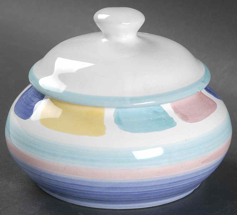 Color Blocks Sugar Bowl & Lid by Caleca-1
