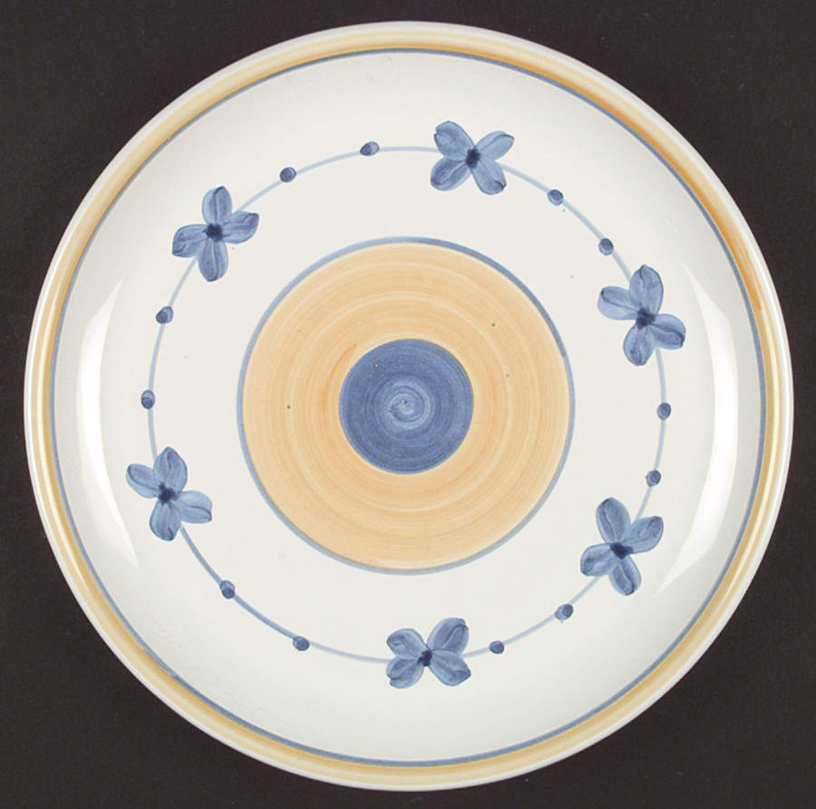Marina (Blue&Yellow) 14" Chop Plate (Round Platter) by Caleca-1