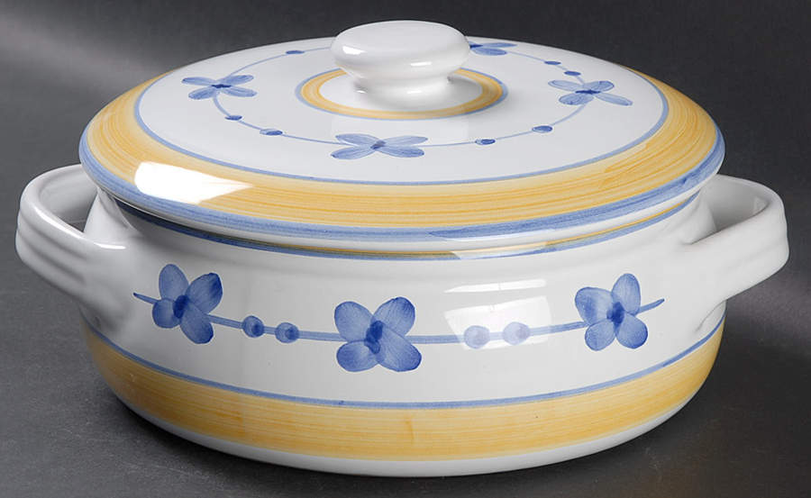 Marina (Blue&Yellow) 1.5 Qt Round Covered Casserole by Caleca-1
