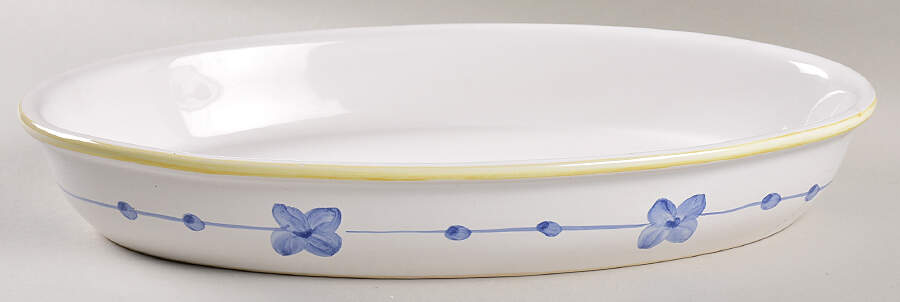 Marina (Blue&Yellow) Large Oval Baker by Caleca-1