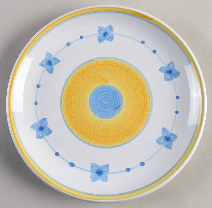 Marina (Blue&Yellow) Luncheon Plate by Caleca-1