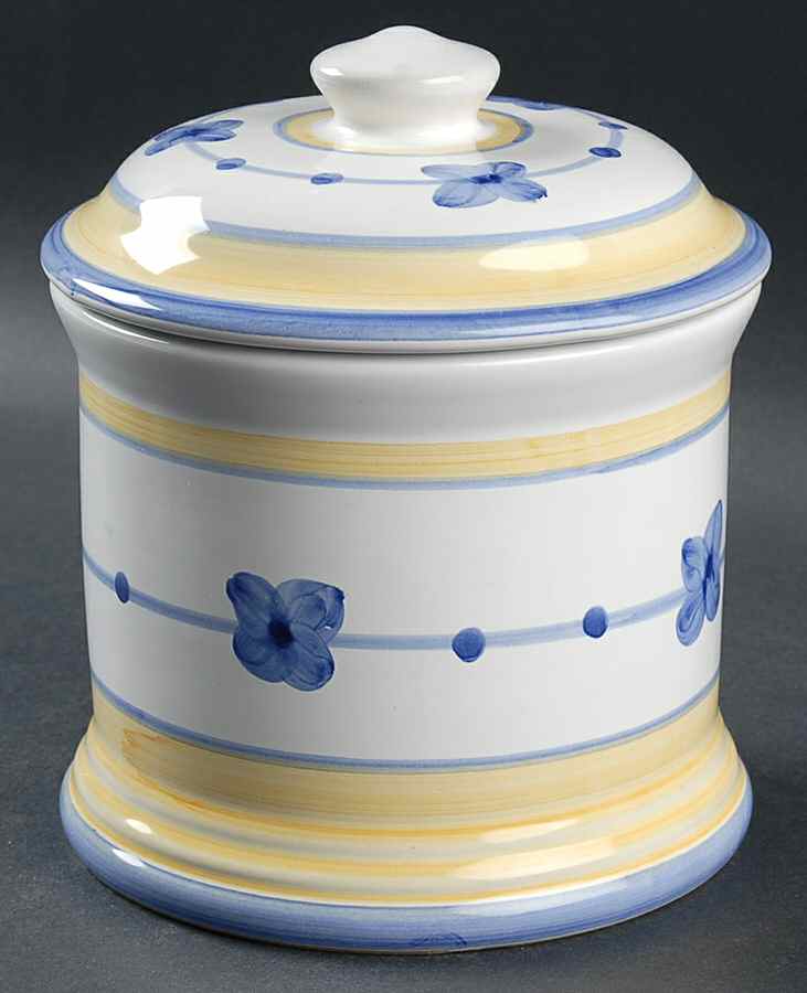 Marina (Blue&Yellow) Medium Canister & Lid by Caleca-1