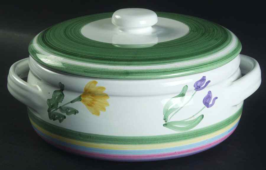 Meadow 2 Qt Round Covered Casserole by Caleca-1