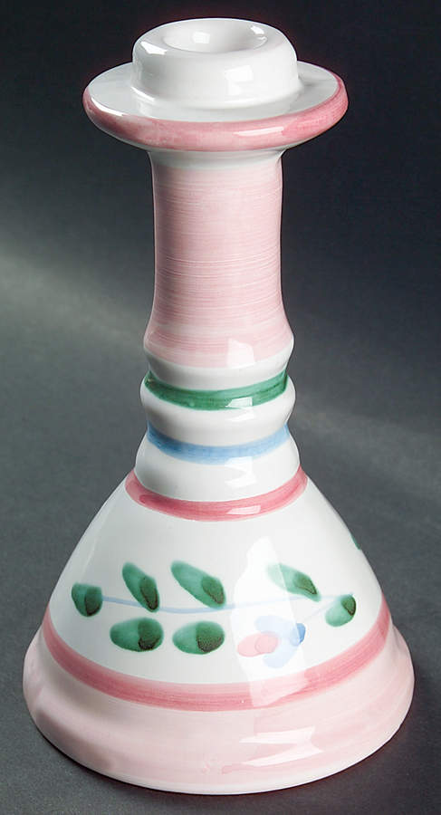 Pink Garland 7" Candlestick by Caleca-1