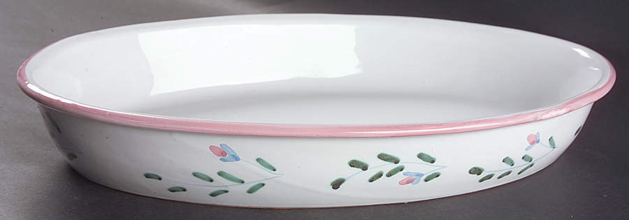 Pink Garland 16" Oval Baker by Caleca-1