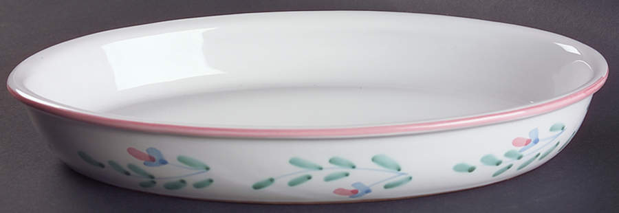 Pink Garland 13" Oval Baker by Caleca-1