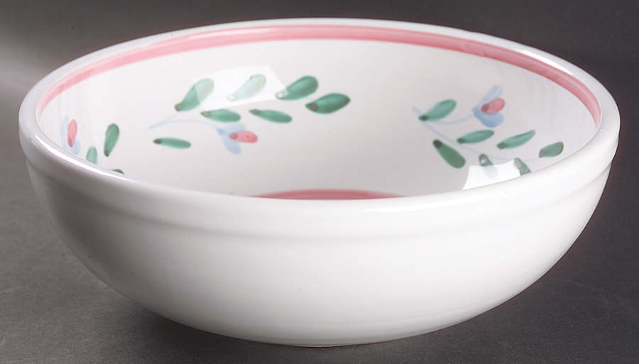Pink Garland 10" Round Vegetable Bowl by Caleca-1