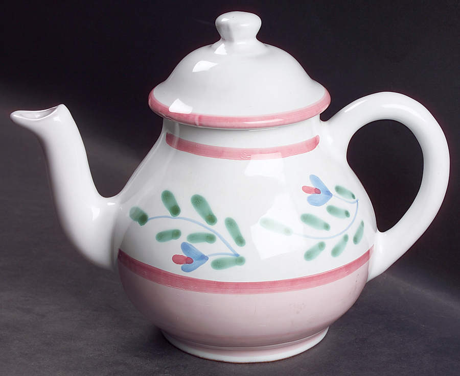 Pink Garland Teapot & Lid by Caleca-1