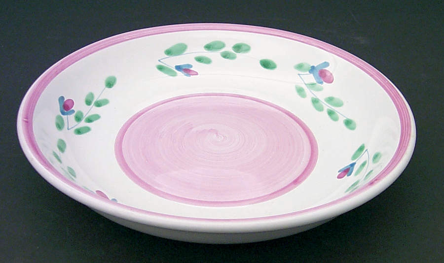Pink Garland 8" Soup/Pasta Bowl by Caleca-1