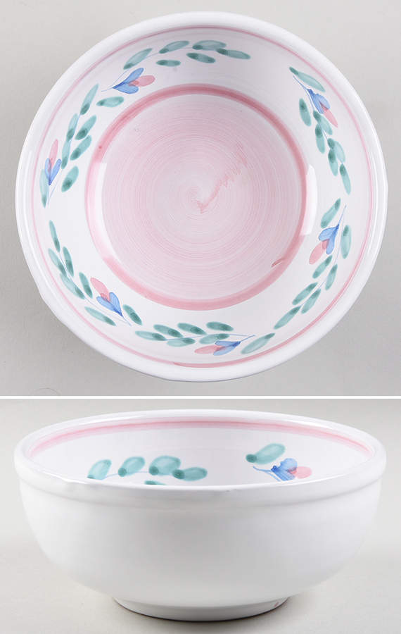 Pink Garland Coupe Cereal Bowl by Caleca-1