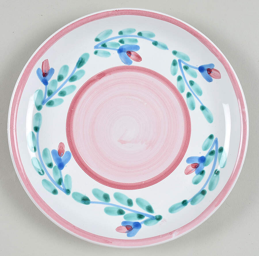 Pink Garland Salad Plate by Caleca-1