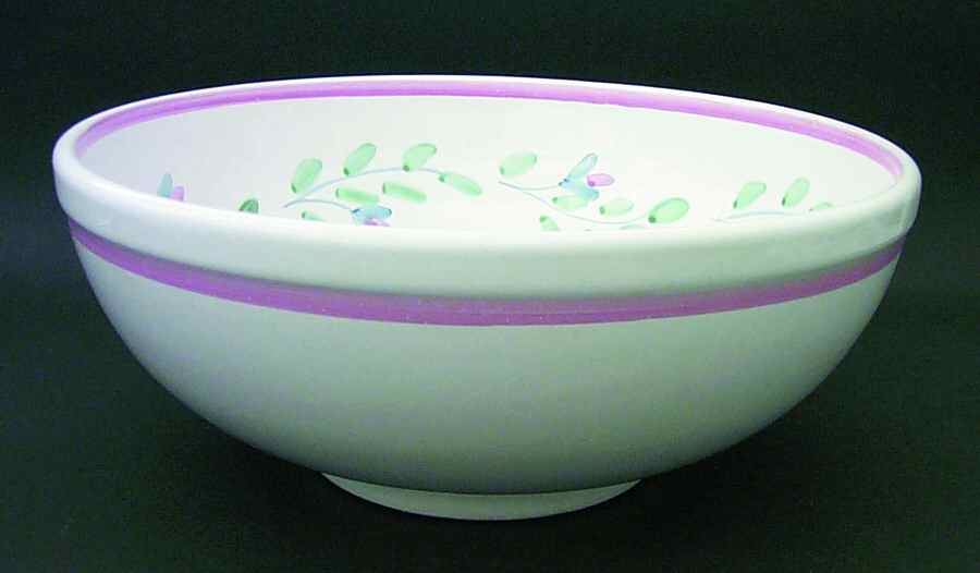 Pink Garland 10" Large Salad Serving Bowl by Caleca-1