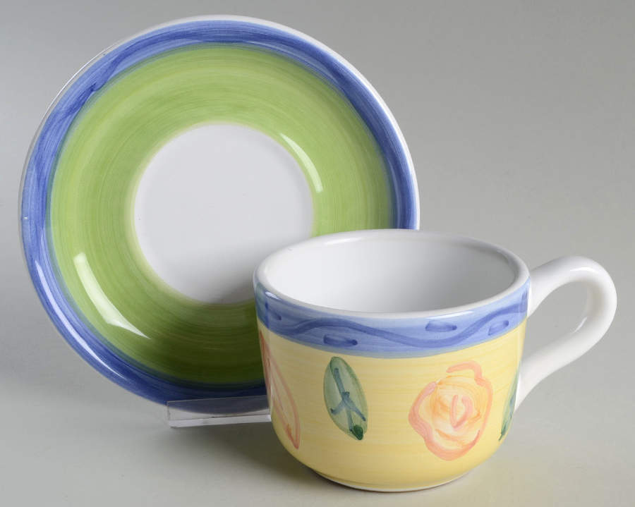 Sorrento Oversized Cup & Saucer Set by Caleca-1