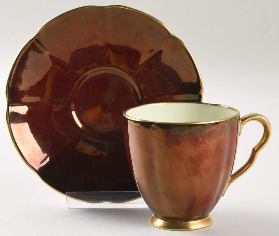 Rouge Royale Footed Cup & Saucer Set by Carlton Ware (England)-1