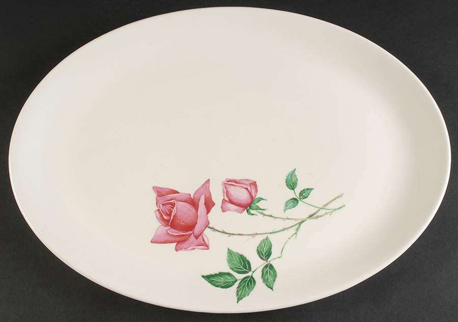 Bermuda Rose (No Trim) 15" Oval Serving Platter by Canonsburg-1