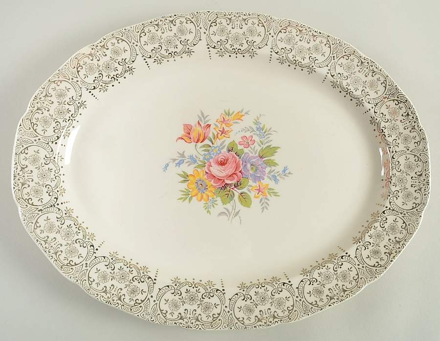 Golden Fragrance 13" Oval Serving Platter by Canonsburg-1