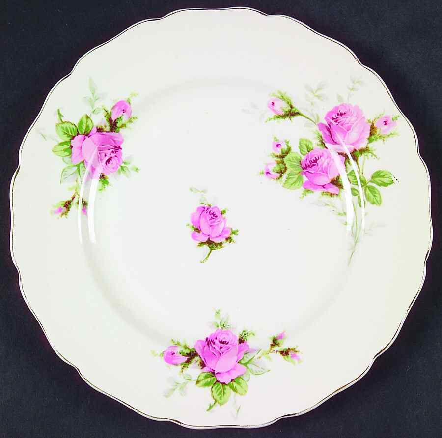 Moss Rose (Solid Gold Trim) Dessert/Pie Plate by Canonsburg-1