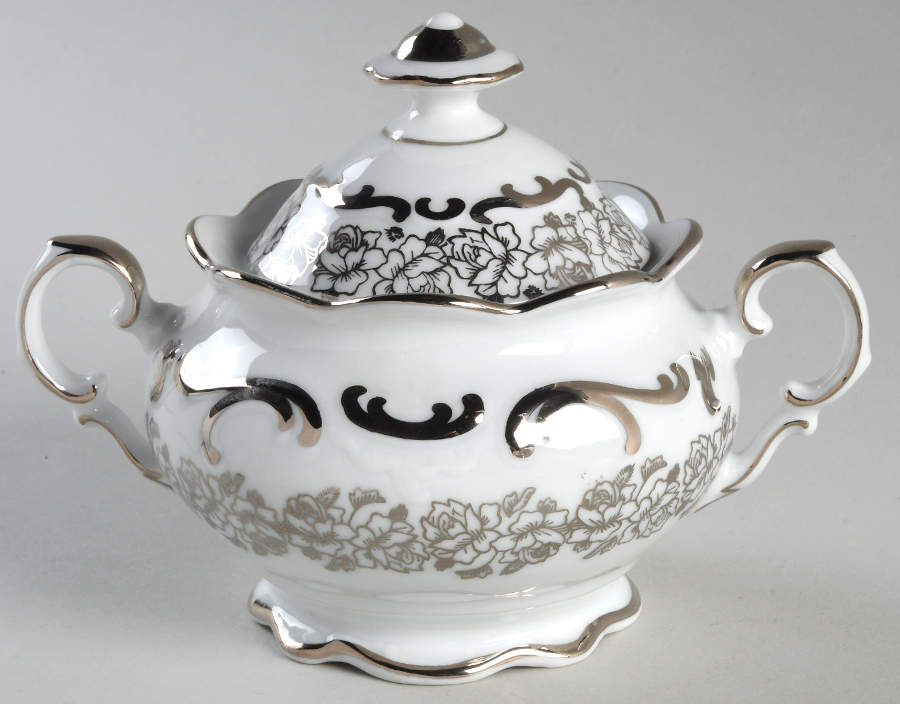 Bridal Rose Sugar Bowl & Lid by Cathedral-1